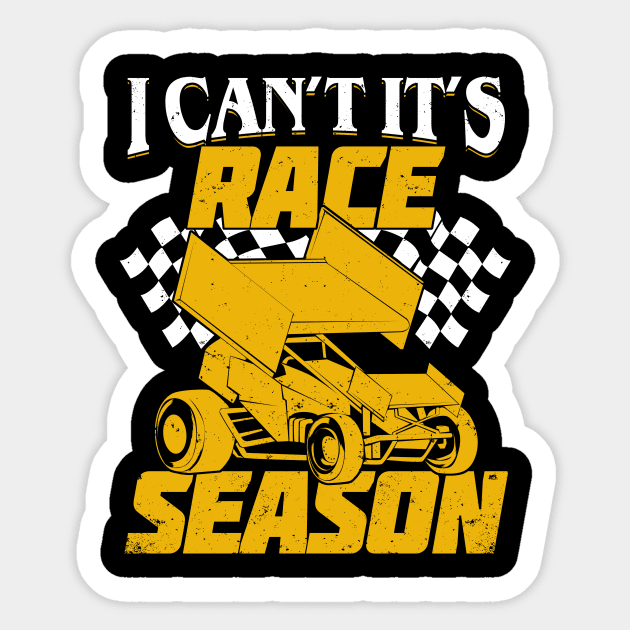 Dirt Track Racing Winged Sprint Car Driver Gift Sprint Car Sticker TeePublic